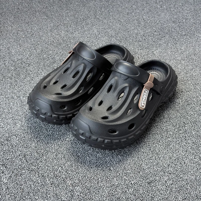 MENS CROCS-12-9(BLACK)