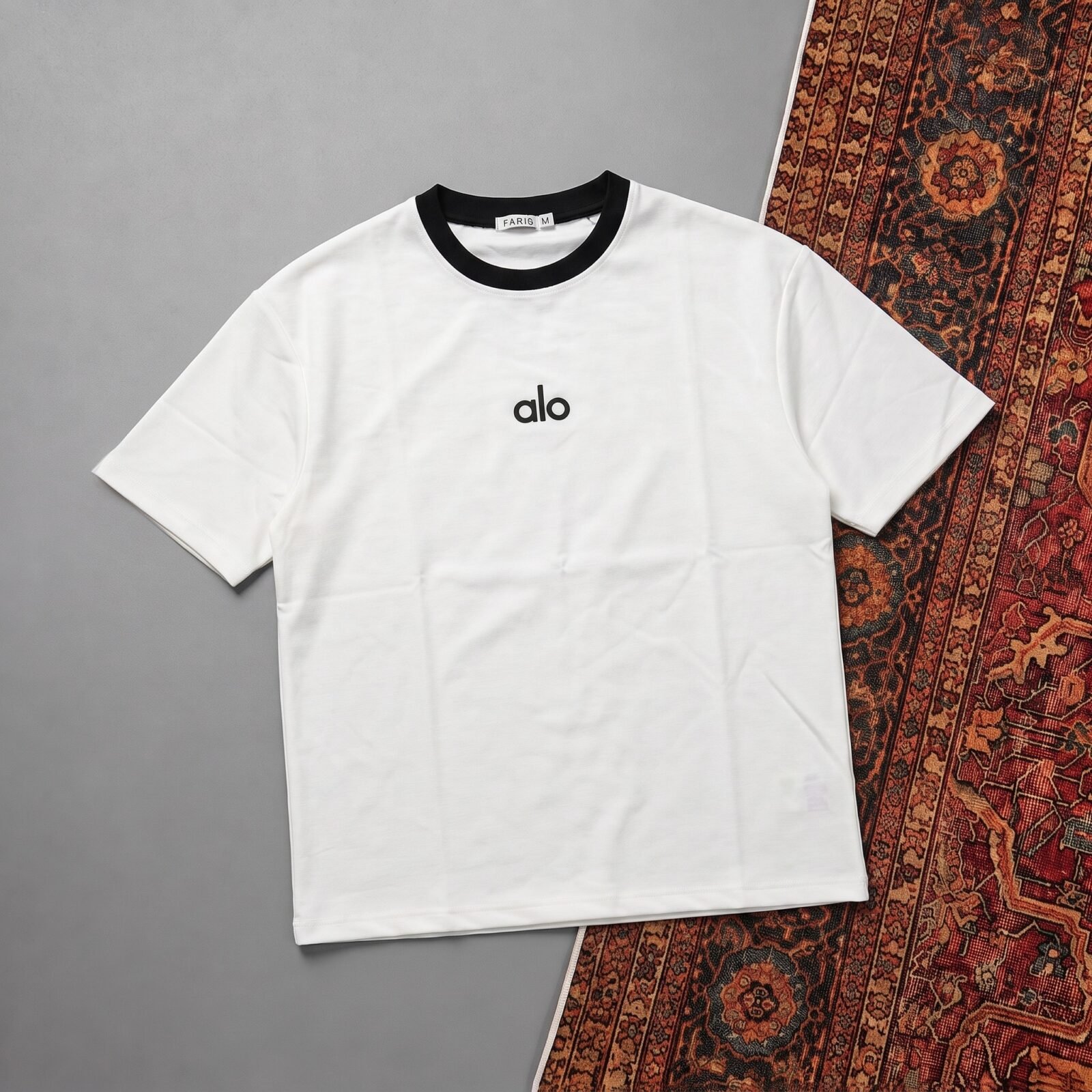 CONTRAST RIBBED NECK T-SHIRT-CR01